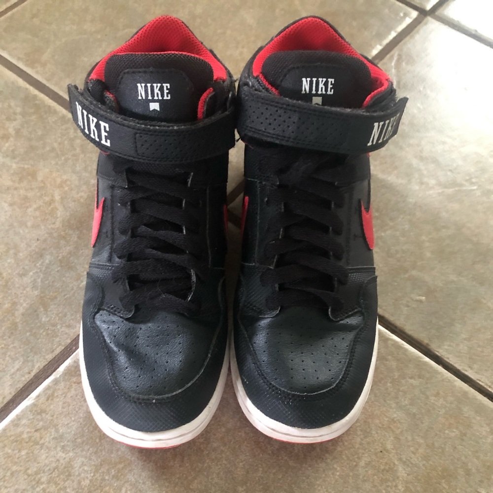 red and black Nike sneakers